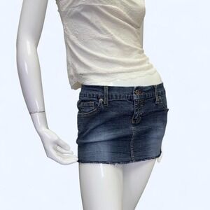 Y2K Anchor Blue Low Rise Denim Micro Mini Skirt, summer skirt, spring break fit
